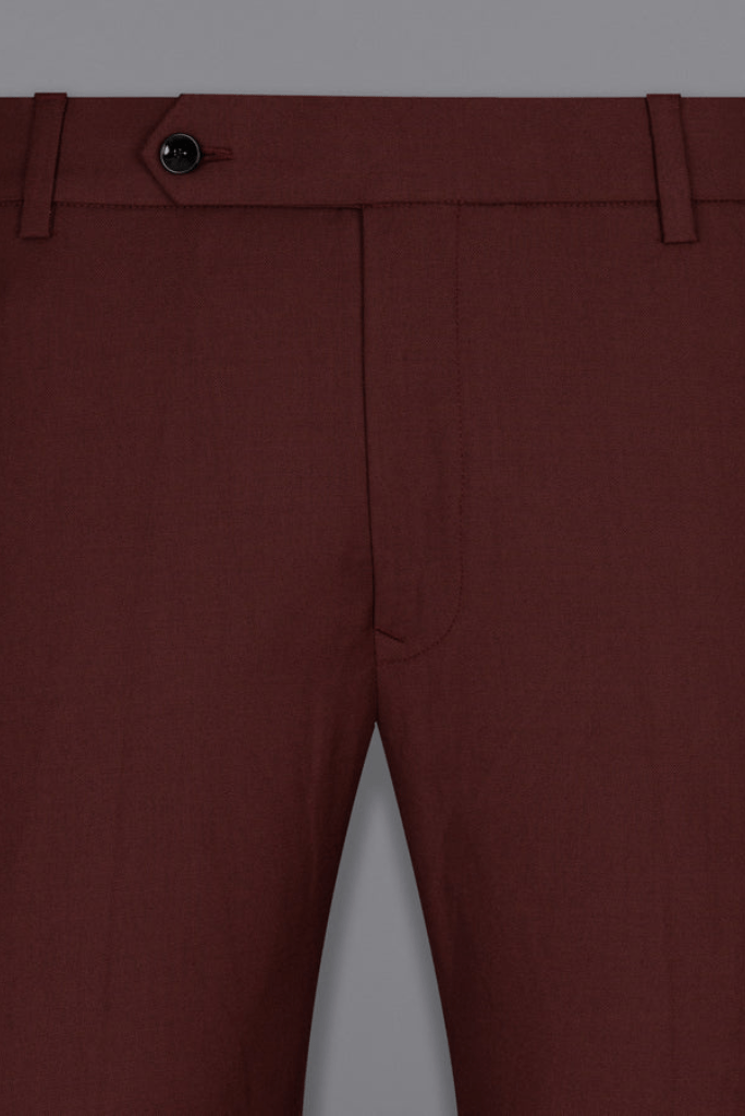 SAINLY Apparel & Accessories Burgundy / 26 Men's Burgundy Pants Male Casual Solid Color Comfortable Quality Pure Color Trouser