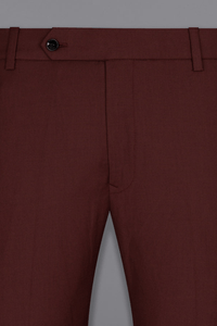 SAINLY Apparel & Accessories Burgundy / 26 Men's Burgundy Pants Male Casual Solid Color Comfortable Quality Pure Color Trouser
