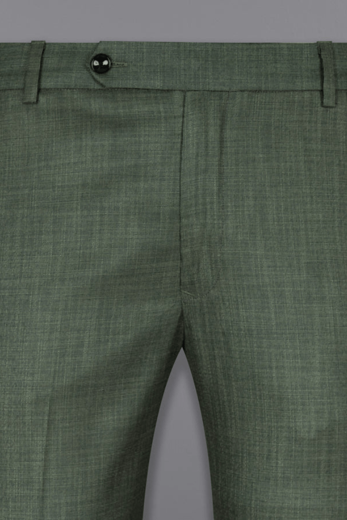 Men Dark Green Pants, Casual Solid Colo