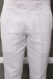 SAINLY Apparel & Accessories Men Elegant White Pant Office Formal Wear Trouser Gift for Men White Trousers Groomsmen Gift