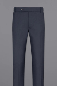 SAINLY Apparel & Accessories Men's Dark Blue Pants Male Casual Solid Color Comfortable Quality Pure Color Trouser