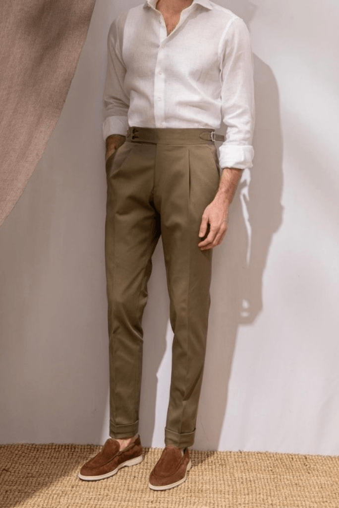 khaki semi formal trousers for men