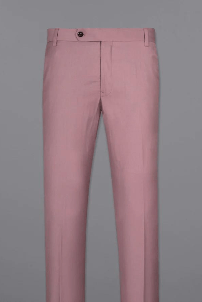 Men's Opium Pink Pants Male Casual Solid Color Comfortable Quality Pure Color Trouser