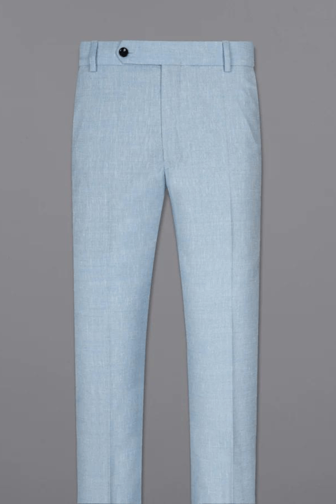 Men's Sky Blue Luxurious Pants Male Casual Solid Color Comfortable Quality Pure Color Trouser Men's Sky Blue Luxurious Pants Male Casual Solid Color Comfortable Quality Pure Color Trouser