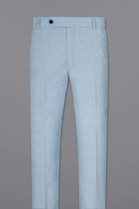 SAINLY Apparel & Accessories Men's Sky Blue Luxurious Pants Male Casual Solid Color Comfortable Quality Pure Color Trouser