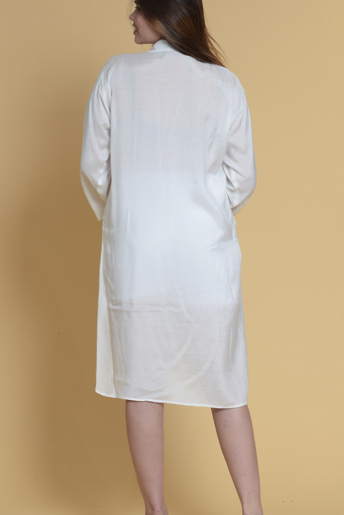 SAINLY Apparel & Accessories White Transparent Long Kurta Top Hot Dress, Knee-length Summer lounge Wear White Night Dress Women's Wear