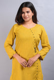 SAINLY Apparel & Accessories Yellow / S Women Short Stylish Kurta Top Yellow with Embroidered Work