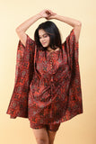 SAINLY Kaftan S / Free Size Kaftan with Short in Cotton Silk Fabric Lounge Wear Kaftaan Set