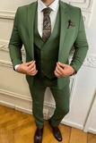 SAINLY Men's Three Piece Suit 32 / 26 Men's Premium Green 3 Piece Slim Fit Suit Designer 3 Piece Suit Wedding Party Suit for Men