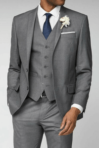 SAINLY Men's Three Piece Suit 32 / 26 Men's Premium Seal Grey 3 Piece Slim Fit Suit for Men