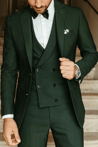 SAINLY Men's Three Piece Suit 32 / 26 Men Suits Green 3 Piece Beach Wedding Suit Groom Wear Suits Wedding Suit Men suits Prom suits for men green suit must read caption