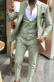 SAINLY Men's Three Piece Suit 32 / 26 Men Suits Green 3 Piece Slim Fit Elegant Suit Formal Fashion Suit Groom Wedding Suits Party Wear Dinner Suits Stylish Suits Bespoke for Men