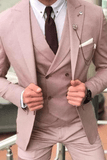 SAINLY Men's Three Piece Suit 32 / 26 Men Suits Rose Pink 3 Piece Suit Wedding Suit Groomsmen Suit Party Wear Dinner Suits Stylish Suits
