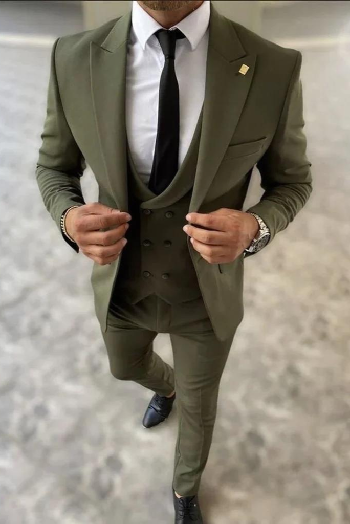 SAINLY Men's Three Piece Suit 38 / 32 Suit For Men Three Piece Men Suit Wedding Party Suit Slim Fit One Button Suit Gift For Men Elegant
