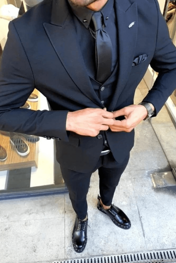 Light Gray Slim Fit Plaid Groom Suit for men by BespokeDailyShop