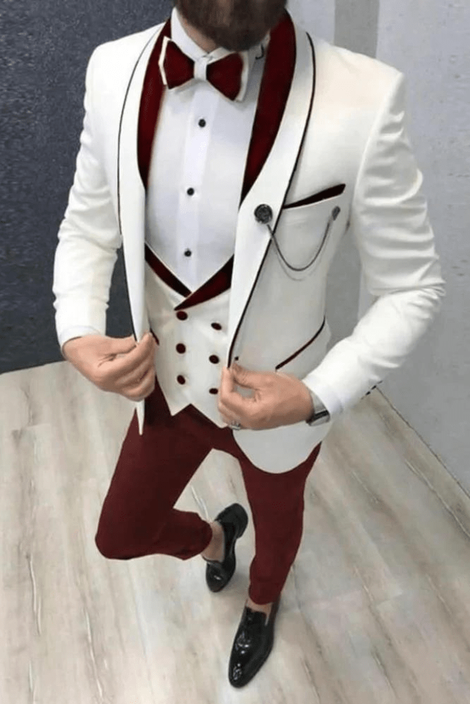 White Slim-fit Italian Cut Suit Mens Suit White 3 Piece - Etsy | Wedding  suits men, White suits, White wedding suit