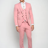 SAINLY Men's Three Piece Suit Men Suits Pink 3 Piece Slim Fit Elegant Formal Fashion Suits Groom Wedding Suit Party Wear Dinner Suits Stylish Suits Bespoke for Men