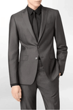 SAINLY Men's Two Piece Suit 32 / 26 Men’ 2 Piece Suits Grey tuxedo wedding suit, formal fashion suits, slim fit suit, prom wear
