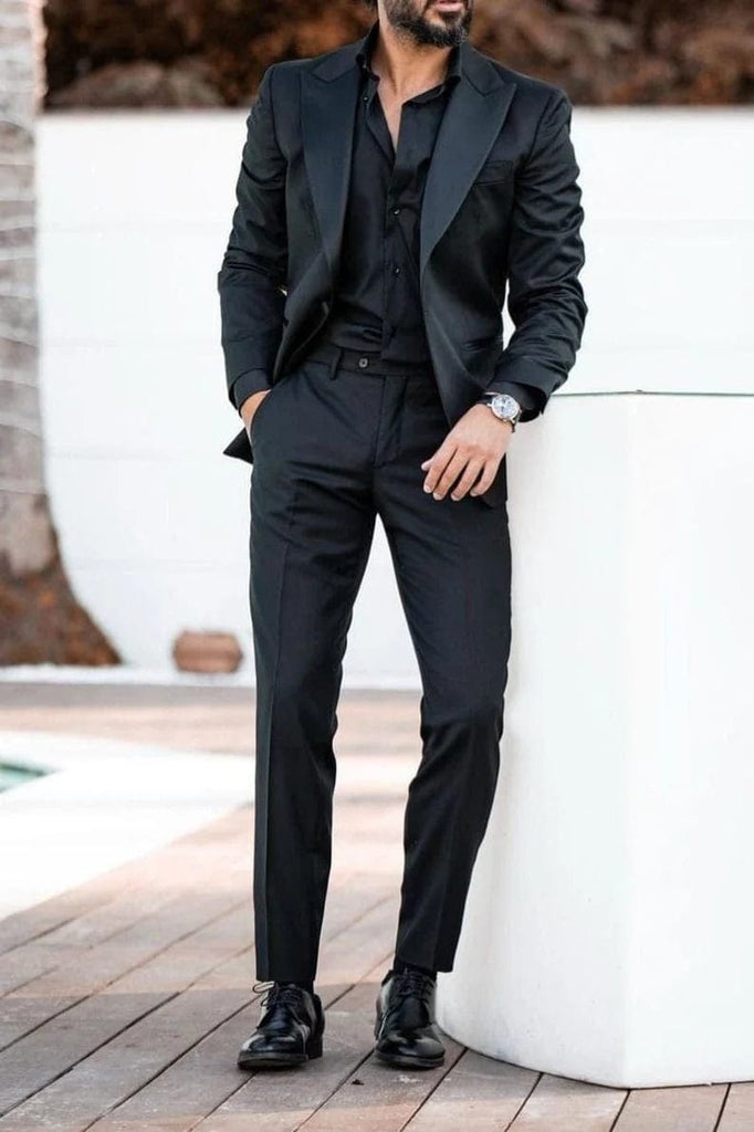 SAINLY Men’s Two Piece Suit 32 / 26 Men Party Suit Men's Clothing Men Black Suit For Groom Wedding Suit Slim Fit Suit for Men