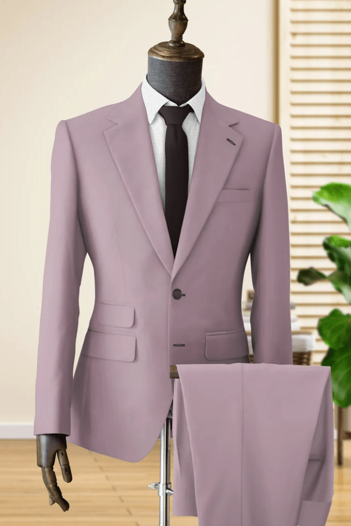 SAINLY Men's Two Piece Suit 32 / 26 Men Suit Dusty Rose Suit 2 Piece Stylish Suit Wedding Wear Suit For Men Gift For Him Formal Fashion Wear Slim Fit Suit
