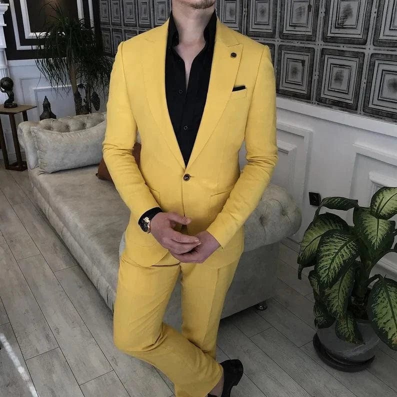 Yellow Men Suits Blazers - Buy Yellow Men Suits Blazers online in India