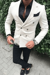 SAINLY Men's Two Piece Suit Men Suits White 2 Piece Slim Fit Formal Fashion Wedding Suit, Party Wear Dinner Suit, Bespoke for Men